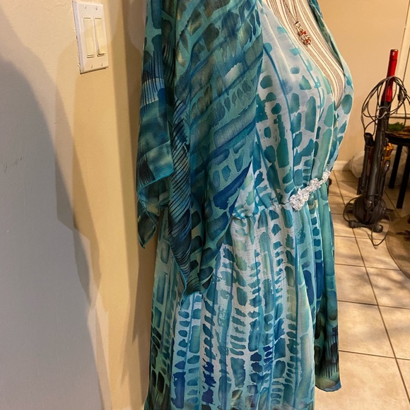 Musksa by Sienna Rose XL Tunic Bohemian greenish blue Top - Picture 3 of 8